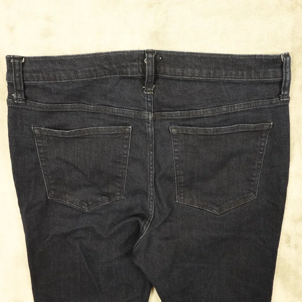 J. Crew jeans high rise‎ crop flare women's 31 dark indigo blue button fly
